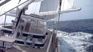 Superyacht sailing in the bay of Palma