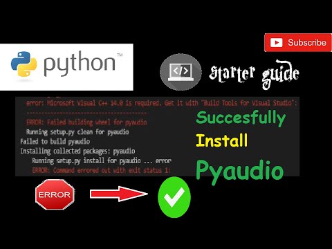 (Solved) how to install pyaudio in python | pyaudio install error windows| microsoftvisual c++ 14.0