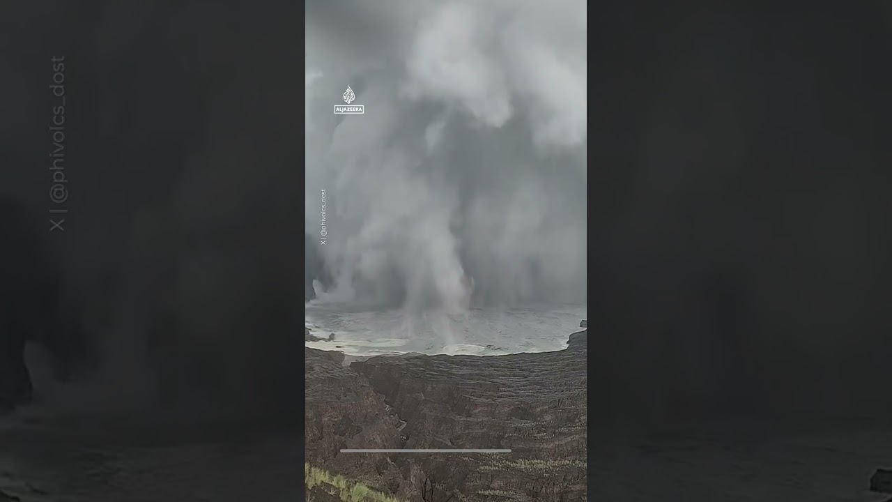 Philippines volcano erupts blasting plumes of ash and steam