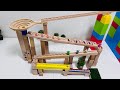 2 Minutes Satisfying Marble Run Race ASMR ♡ Little Carpenter 小さな大工さんくねくねスロープ ♡ Colorful Marbles