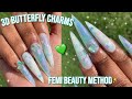 Green Stiletto Butterfly Nails | Mariposa Mayhem Polygel Kit | 3D Butterfly Charms