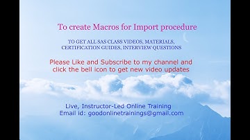 TO CREATE MACRO PARAMETERS FOR IMPORT PROCEDURE