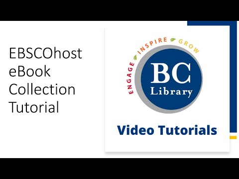 EBSCOhost eBook Collection Tutorial