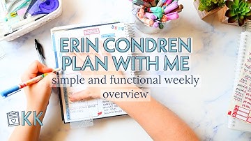 Erin Condren Functional Plan with Me Simple Weekly Overview Notes Page Minimal EC Monthly Planner