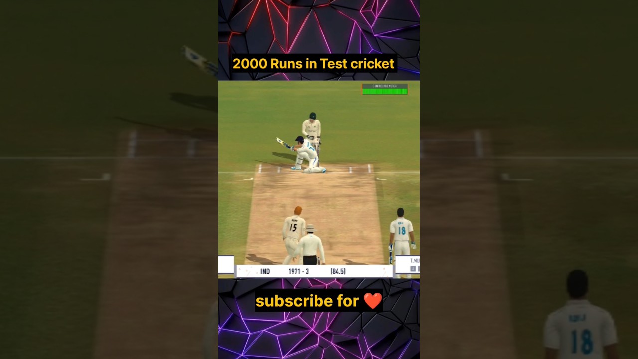 2000 Runs in Test cricket | #akkythegamer #rc24 #cricket #shorts #viratkohli