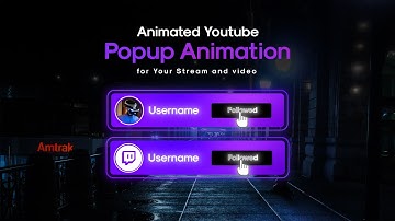 Animated Twitch Popup Animation for Streamers // Social Media Lower Thirds // Social Media Widget