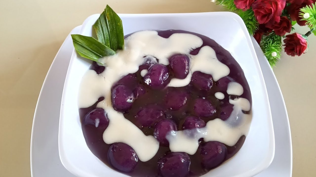 Cara membuat bubur candil ubi ungu 