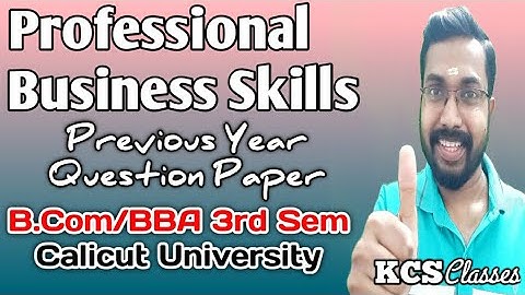 Professional Business Skills|Previous year question paper