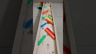 Relaxing colorful Marble Run ASMR || Wooden Track Sounds #satisfying  # 411  #marblerun