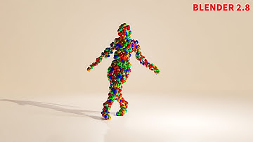Small Ball Man Dancing | Blender 2.8 Particles | Blender Test