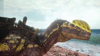 ARK Survival Ascended: Taking the Monolophosaurus for a cave run
