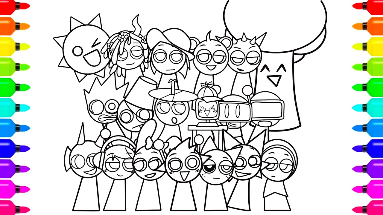 Incredibox Sprunki 🥰 Coloring Pages | How to Color All Characters Sprunki Phase 1