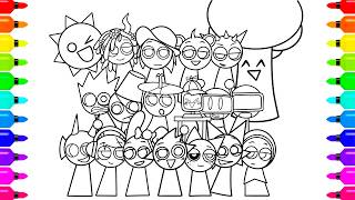 Incredibox Sprunki 🥰 Coloring Pages | How to Color All Characters Sprunki Phase 1