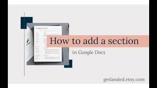 How to add a section in a Google Docs Resume Template