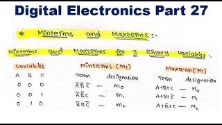 Digital Electronics Part 27 | Minterms and Maxterms for 3 Binary Variables