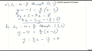 Pearson-Edexcel GCSE to A-level Transition Straight Line Graphs Exam Questions Q9