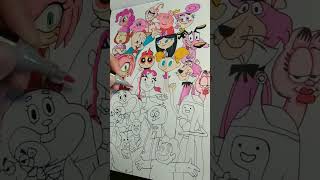 Pink 🖍️ Finally Coloring 🎨 #cartoon #drawing #painting #pink #shorts