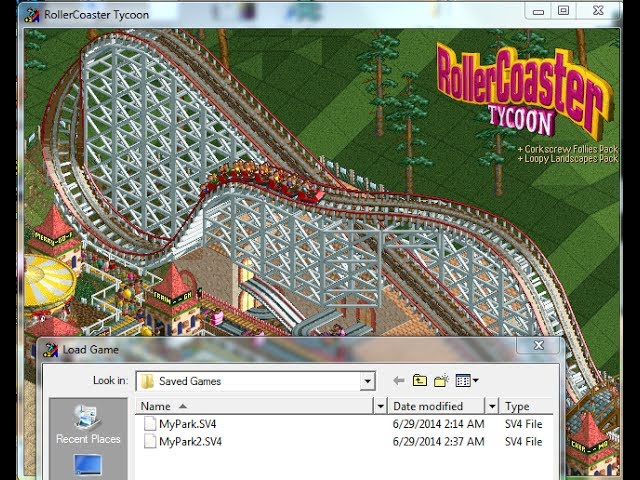 RollerCoaster Tycoon saved games