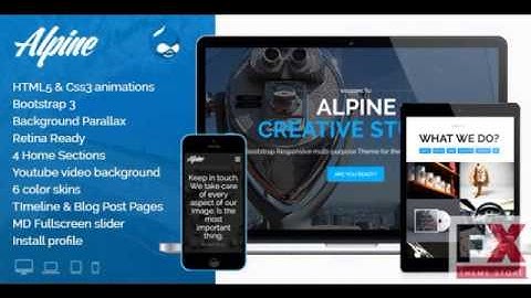 Preview Alpine - Responsive One Page Parallax Drupal Theme T