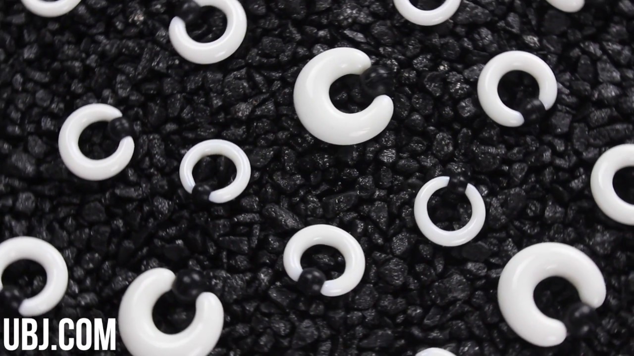 White Glass Captive Rings (6G - 00G) | UrbanBodyJewelry.com body piercing valparaiso