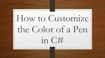 How to Customize the Color of a Pen in C#
