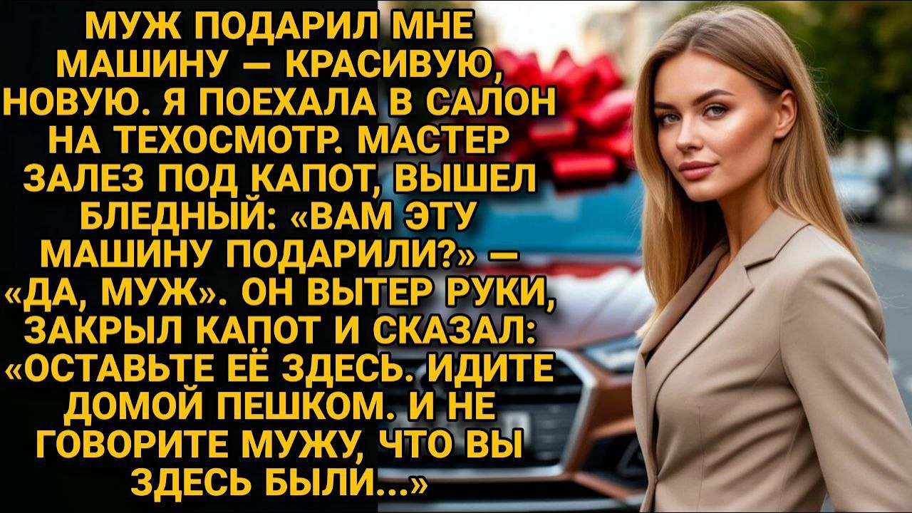 Механик открыл капот и побледнел. «Оставьте машину. Идите пешком. И мужу — ни слова.»...