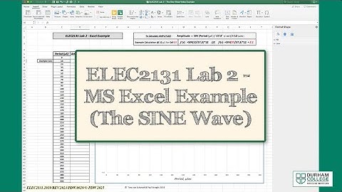 ELEC2131 Lab 2 Excel Example - The Sine Wave 2025