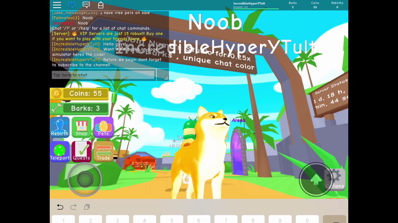 Getting 100 On Doge Simulator By 1 CODE Roblox YouTube
