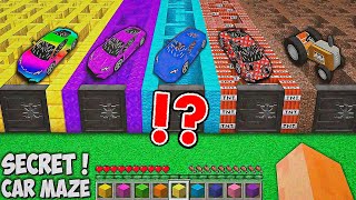 What is the BIGGEST MAZE TO CHOOSE DIRT vs DIAMOND vs WATER vs LAVA! SUPER DANGEROUS MAZE! CAR MAZE