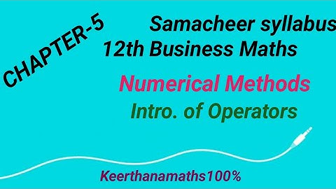 12th - Business Maths - Chapter 5 - Intro. of operator