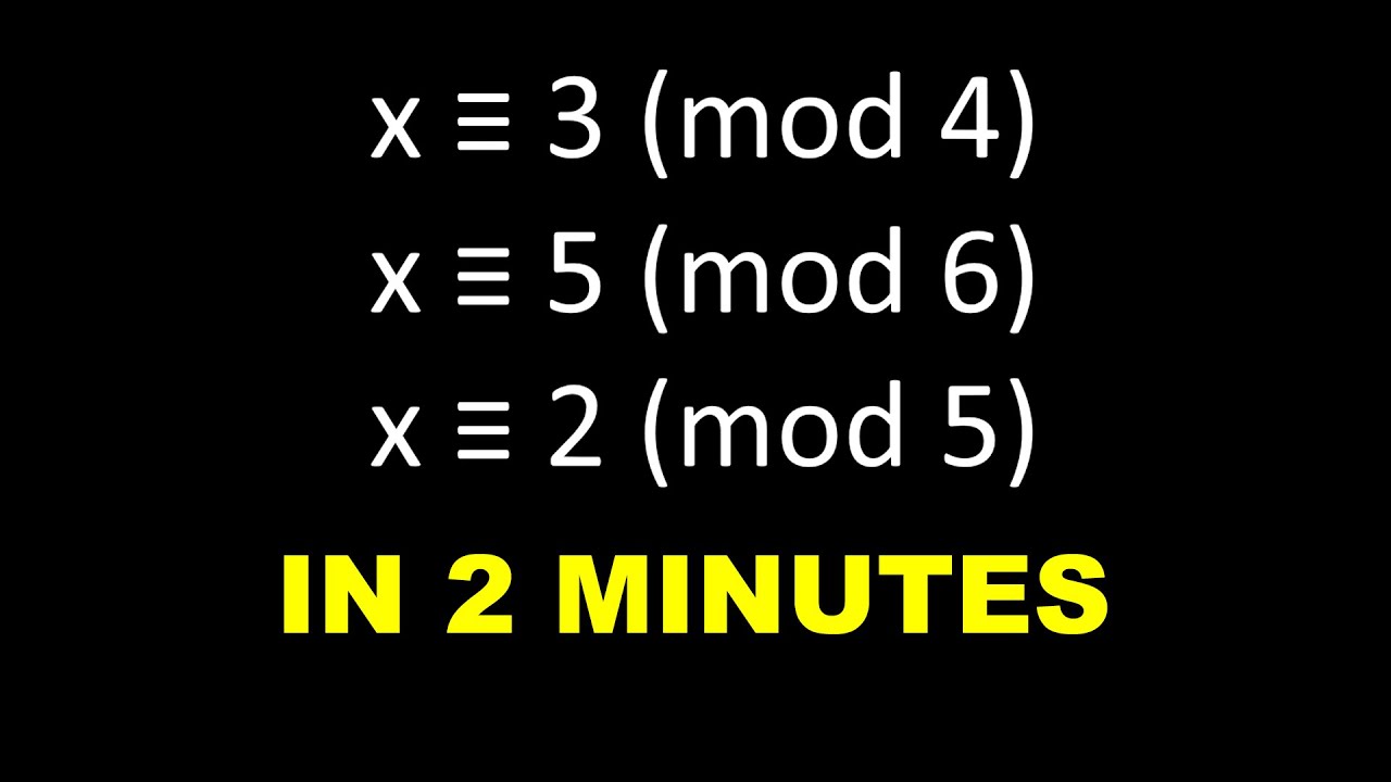 Chinese Remainder Theorem, 2-minute Method