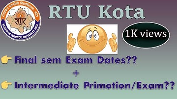 RTU 8th sem Exam Update + Intermediate  sem promotion update | RTU Kota