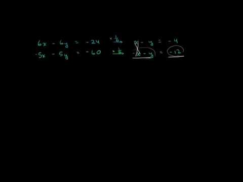 განტოლებათა სისტემების შეკრების მეთოდით ამოხსნა: 6x-6y=-24 \u0026 -5x-5y=-60