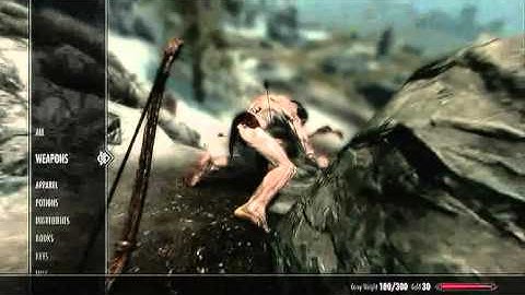 Skyrim: Killing giants at low level (level Two)