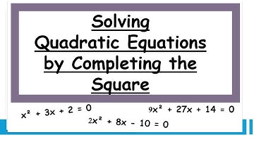 Completing the Square in the quadratic equation #ibmath #class10 #quadraticequation #ged  #grade10