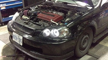 Ek Civic B18C-R  Dyno - 180 WHP  Stock Header