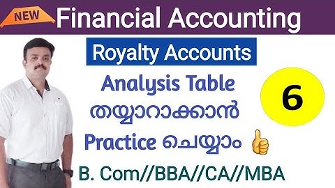 Royalty Accounts/Analysis Table Preparation
