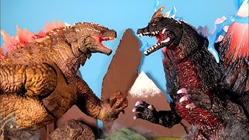 Evolved Godzilla VS Spacegodzilla | Stopmotion Battle