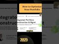 How to Optimize Your Portfolio