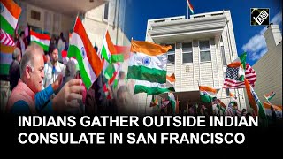 Us Indians Gather Outside Indian Consulate In San Francisco In Support Of Indias Unity