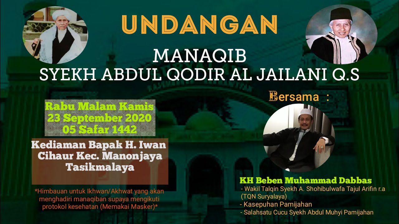 Kh Beben Muhammad Dabbas Manaqib Tqn Suryalaya Cihaur Kec Manonjaya 23 09 2020 Youtube