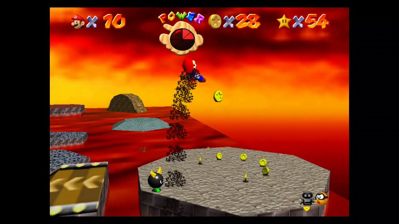 Super Mario 64] #08 Collecting Stars in Fire Bubble Land - YouTube