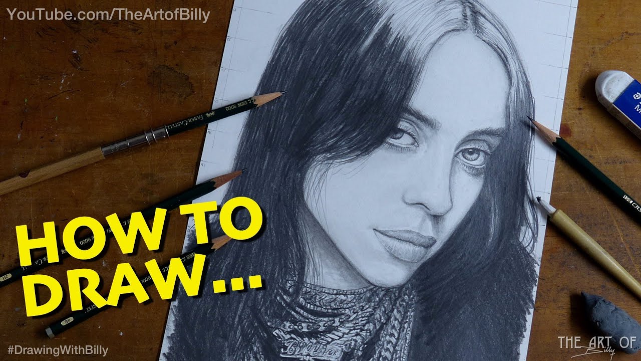 Billie pencil drawing - Vicky Xu - Paintings & Prints, People & Figures,  Celebrity, Musicians - ArtPal