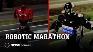 Robots Finish Test Race Of Beijing Halfmarathon