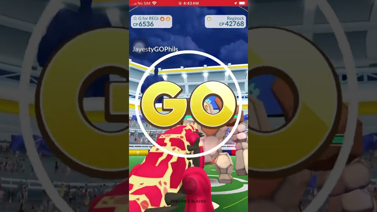 Lock-On/Zap Cannon Regirock Raids Using Primal Groudon Only 100% Dodging 