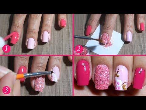 Unhas Decoradas Carga Dupla Rosa
