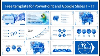 Free Blue Watercolor Style Template for PowerPoint, Google Slides and Canva