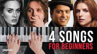 Video thumbnail of "4 Songs That Are Perfect For Beginners (Piano Lesson)"