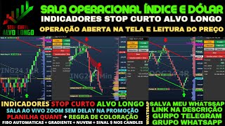 SALA VIVO ÍNDICE DOLAR 15/05/24 DAY TRADE INDICADORES STOP CURTO ALVO LONGO BOOKMAP SCALPER NA TELA