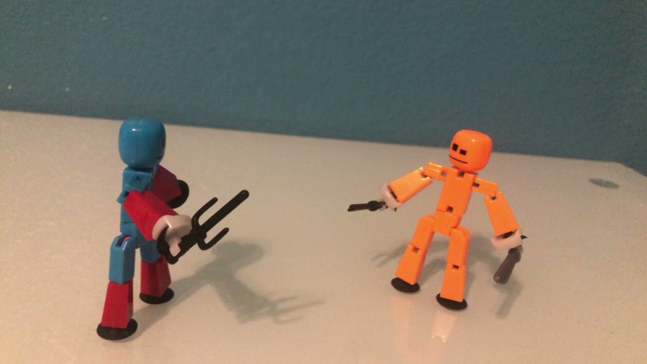 Stikbot blue vs orange!!